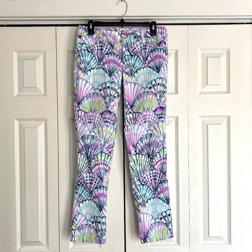 LILLY PULITZER Women's Multicolor Seashell Pants ~ Ladies Size 4